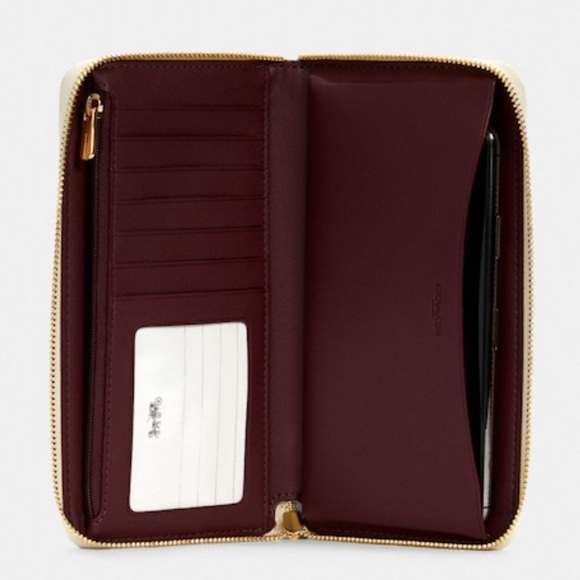 NWT COACH Dempsey Large Phone Wallet Signature Jacquard With Stripe & Patch - Picture 2 of 16